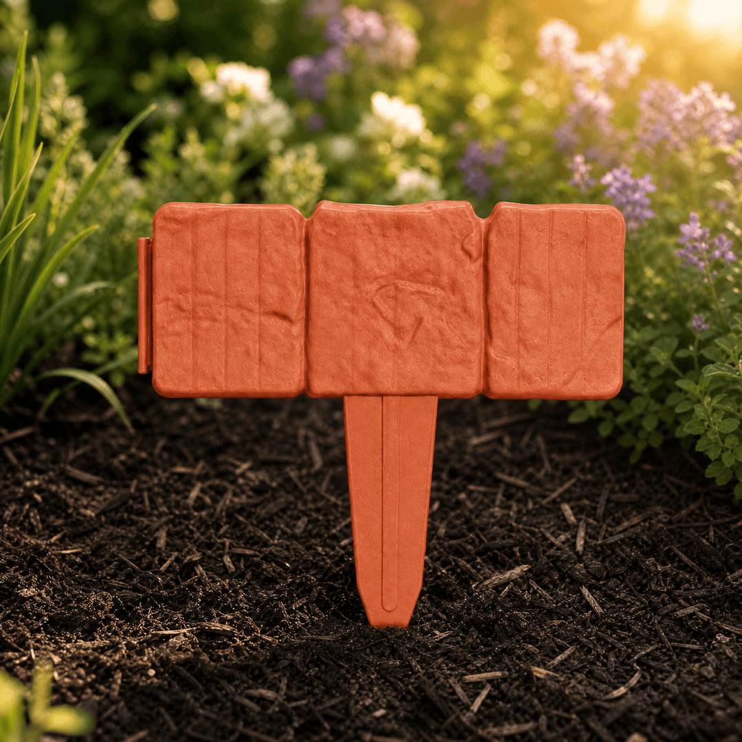 StoneCraft – Stake-In Faux Stone Garden Border Terracotta