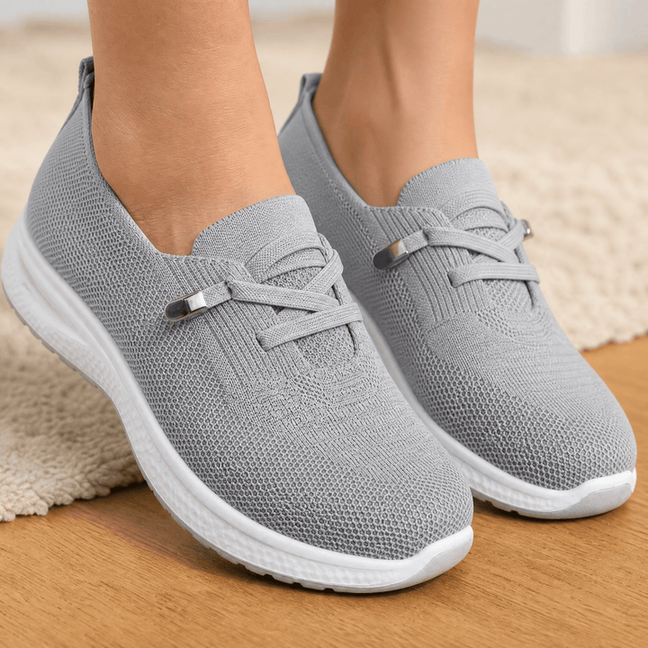 Strideflow – Lightweight Mesh Slip-On Sneakers Grey / 5