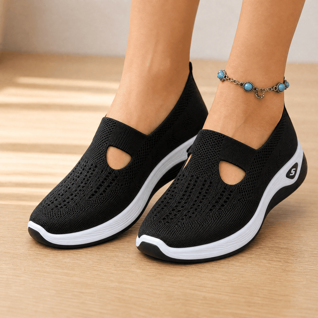 Striveknit – Breathable Slip-On Sneakers Black / 4.5