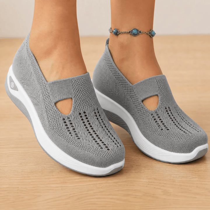 Striveknit – Breathable Slip-On Sneakers Gray / 4.5