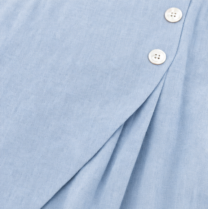 Sumlor – Asymmetric Button Midi Dress with Pockets for Summer