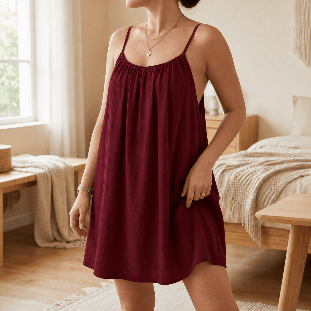 Summery™ Open-Back Sundress for Easy Summer Days Burgundy
