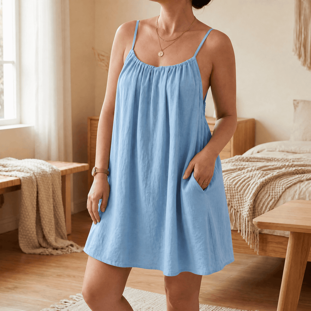 Summery™ Open-Back Sundress for Easy Summer Days Light Blue