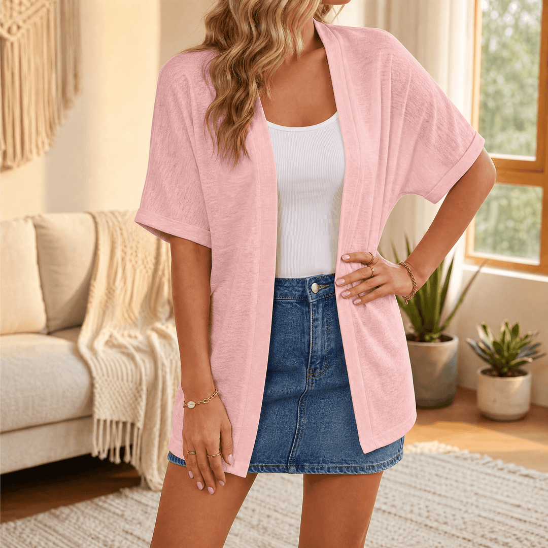 Sundrape – Women's Breezy Open Summer Cardigan Blush Pink / S