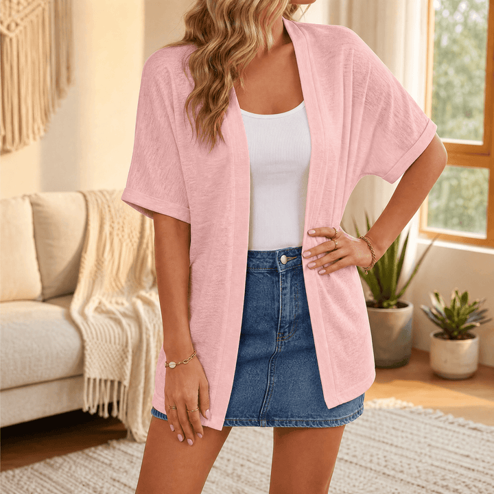 Sundrape – Women's Breezy Open Summer Cardigan Blush Pink / S