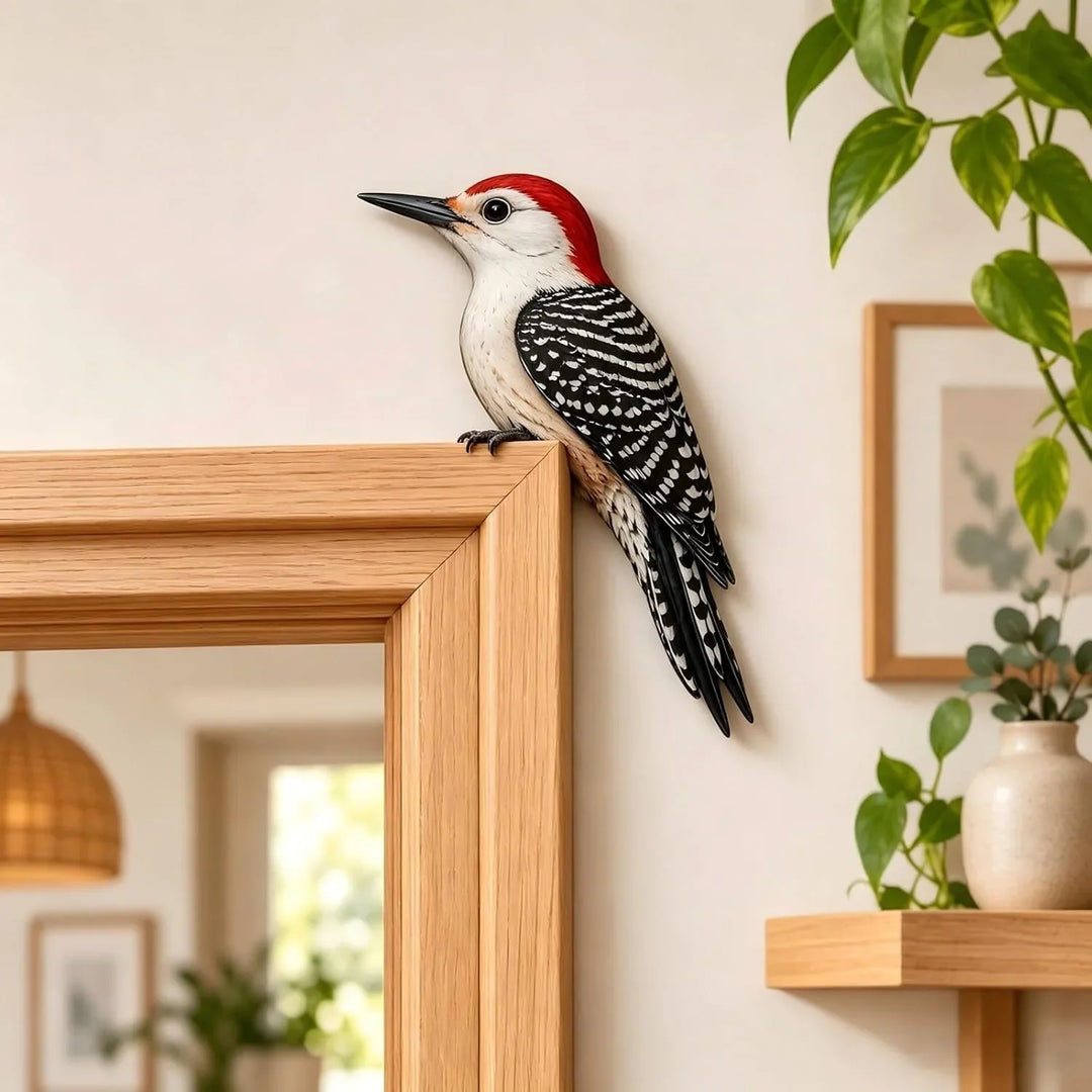 Perch & Feather – Cardinal Branch Metal Bird Décor