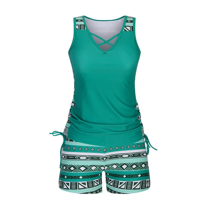 Marevia – Tankini Swimsuit Set with Adjustable Sides