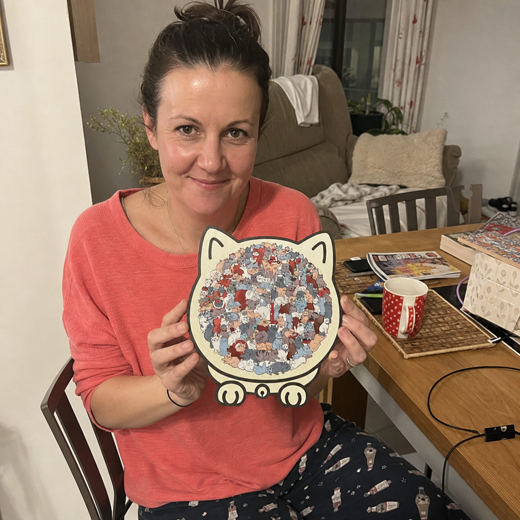 FUNNEL · Purrzzle – 135-Piece Cat-Shaped Wooden Jigsaw Puzzle
