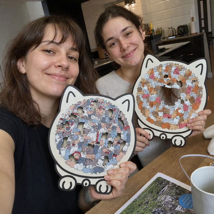 FUNNEL · Purrzzle – 135-Piece Cat-Shaped Wooden Jigsaw Puzzle
