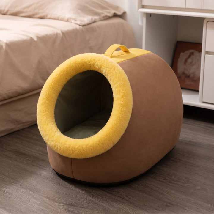 Cozyburrow – Enclosed Cave-Style Cat Bed With Removable Plush Cushion