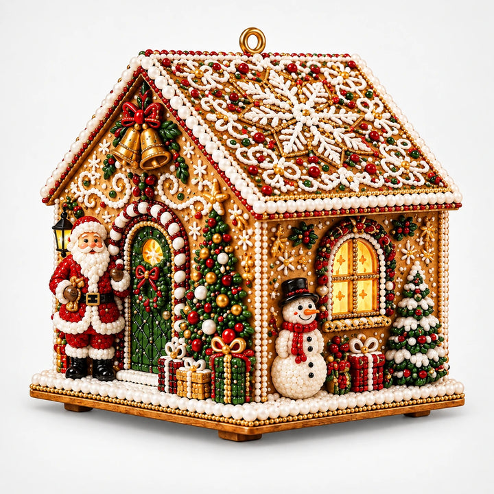 Hearthglint – 3D Wooden Diamond Painting Christmas House Kit