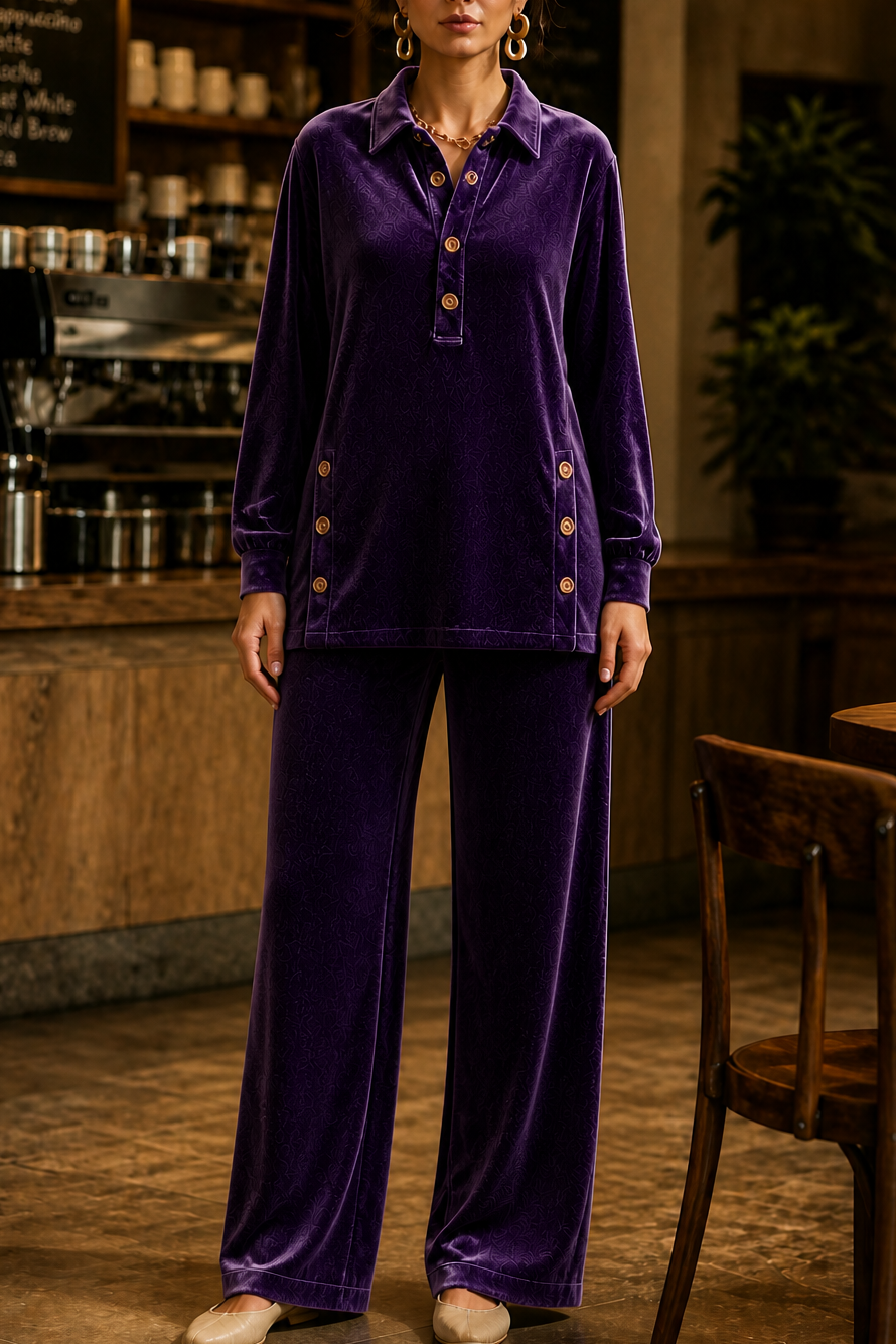 Velvetta – Oversized Velvet-Look Two-Piece Lounge Set