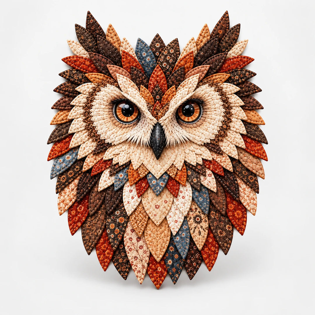 Featherwise – Layered Fabric Owl Wall Art Kit
