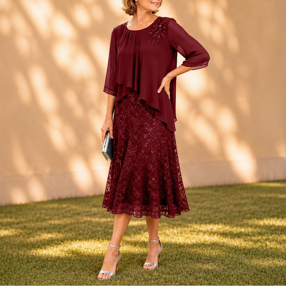 Elavine – Lace Overlay Dress That Moves With Grace, Not Against It