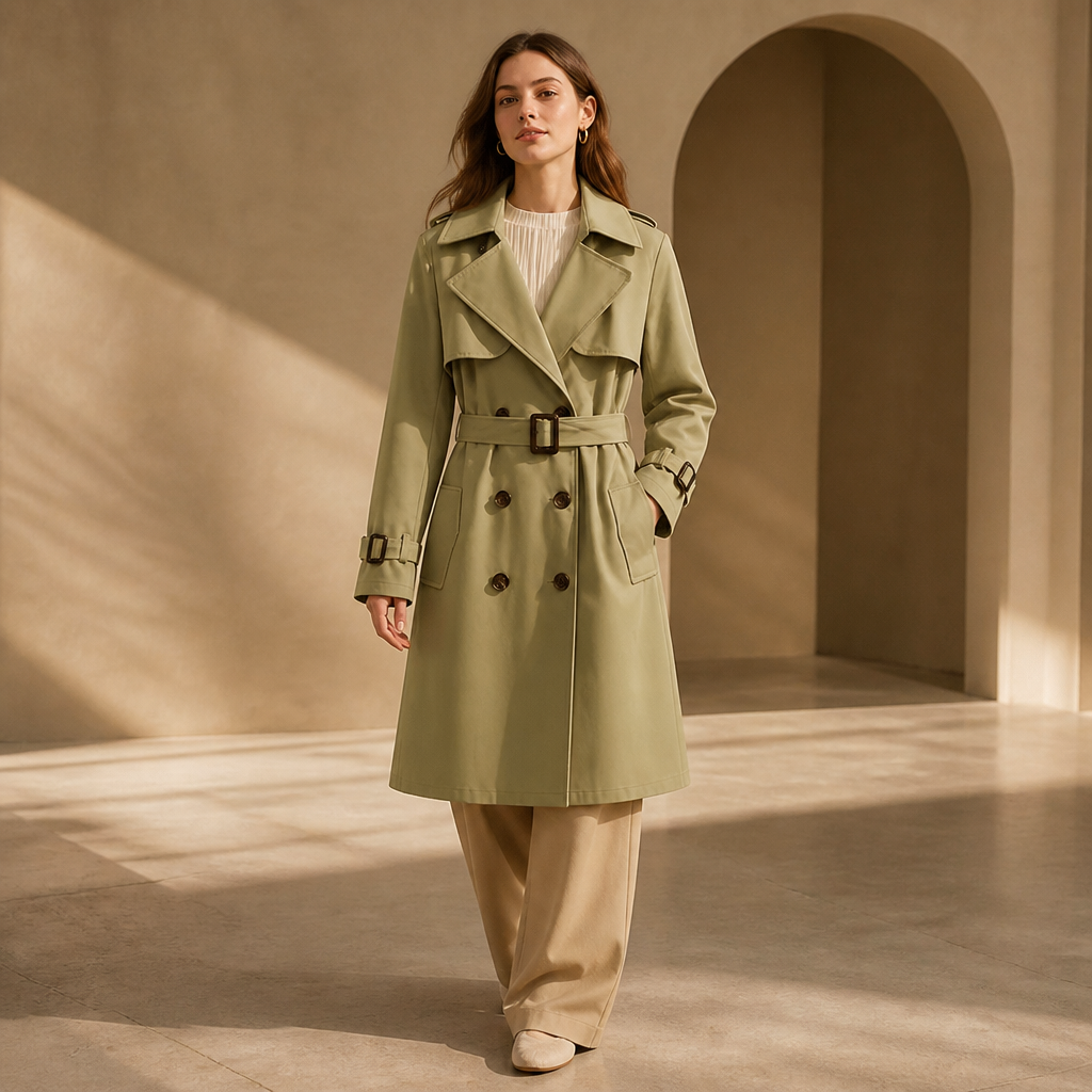 Winterly – Belted Mid-Length Structured Trench Coat