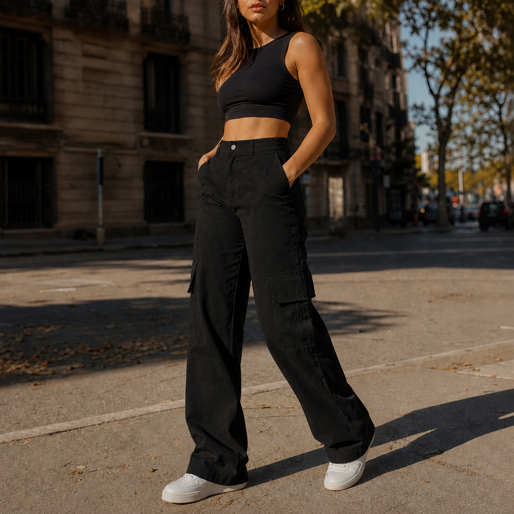 Silhoette – High-Waisted Straight-Leg Cargo Pants