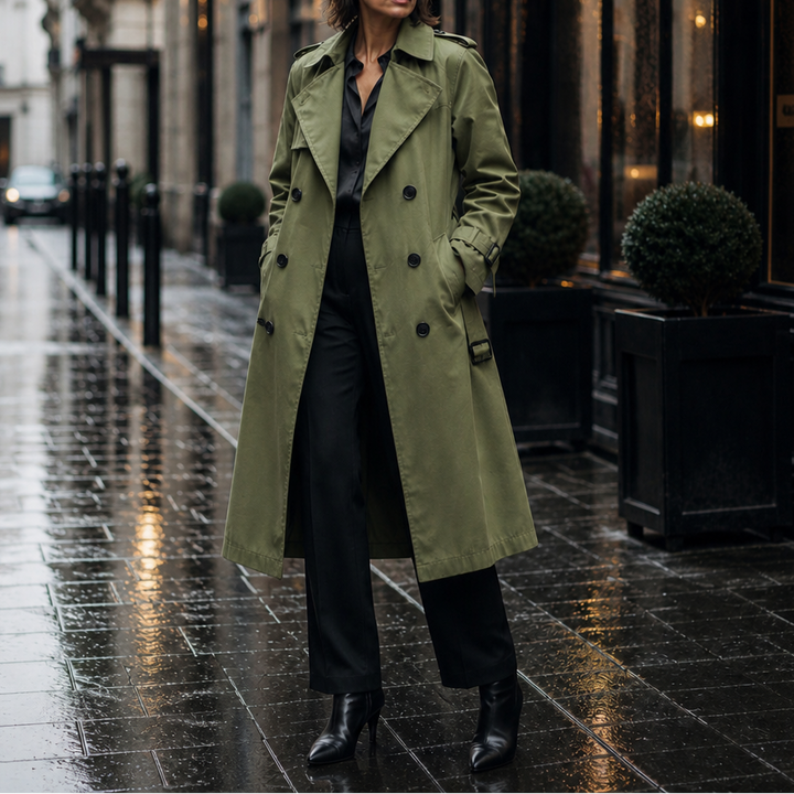 Mayfield – Double-Breasted Long Trench Coat