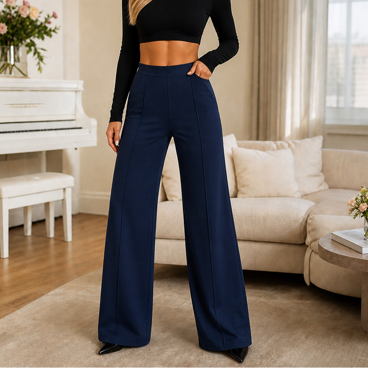 Vela – High-Waisted Wide-Leg Trousers