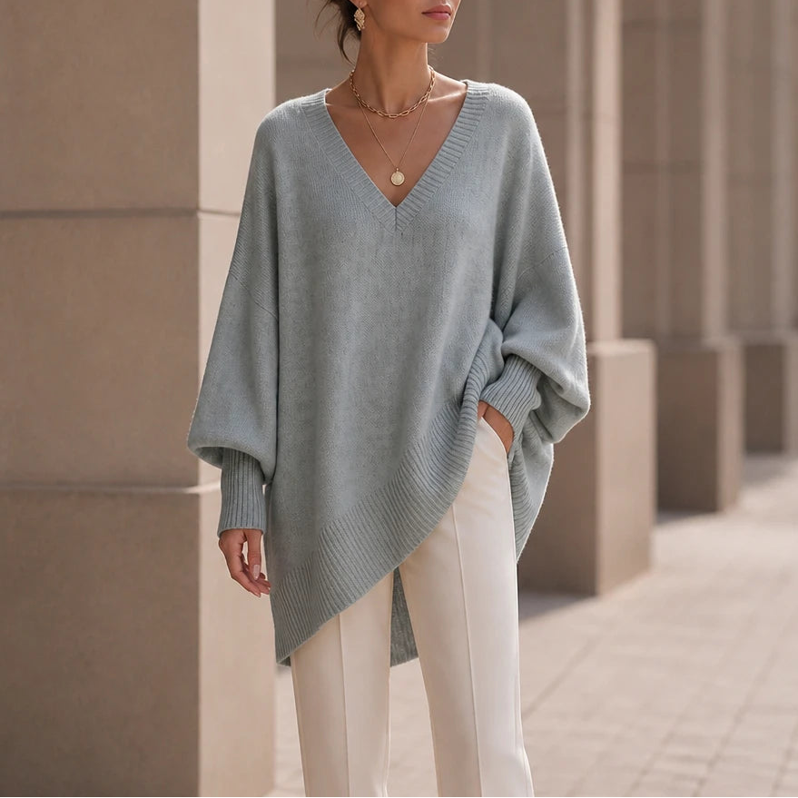 Mayfield – Oversized V-Neck Knit Sweater