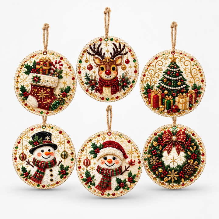 Glowbee – Diamond Painting Christmas Ornament Kit (6pcs)