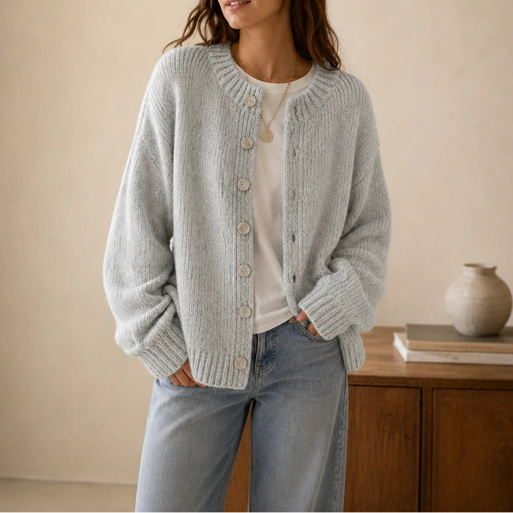 Marlowe Knit – Chunky Marled Oversized Button Cardigan
