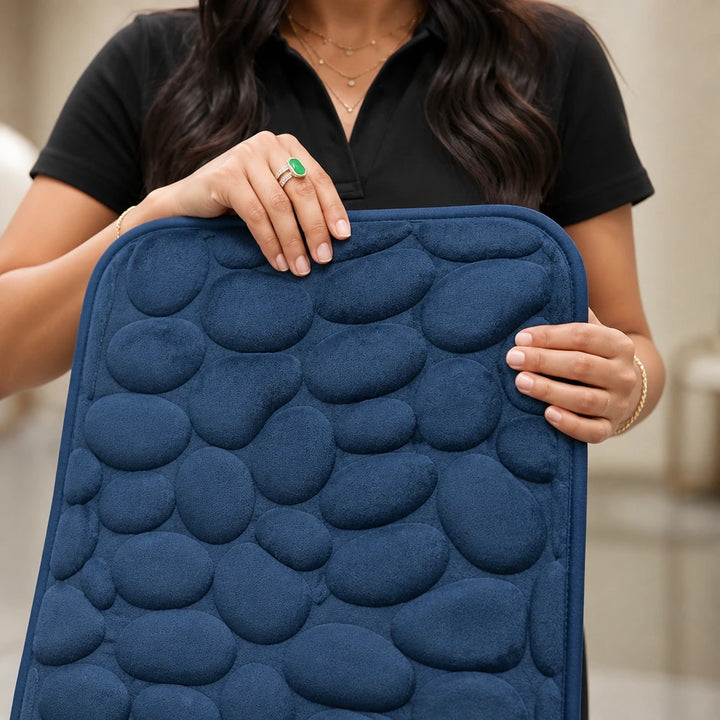 PebbleNest – Pebble-Textured Memory Foam Bath Mat