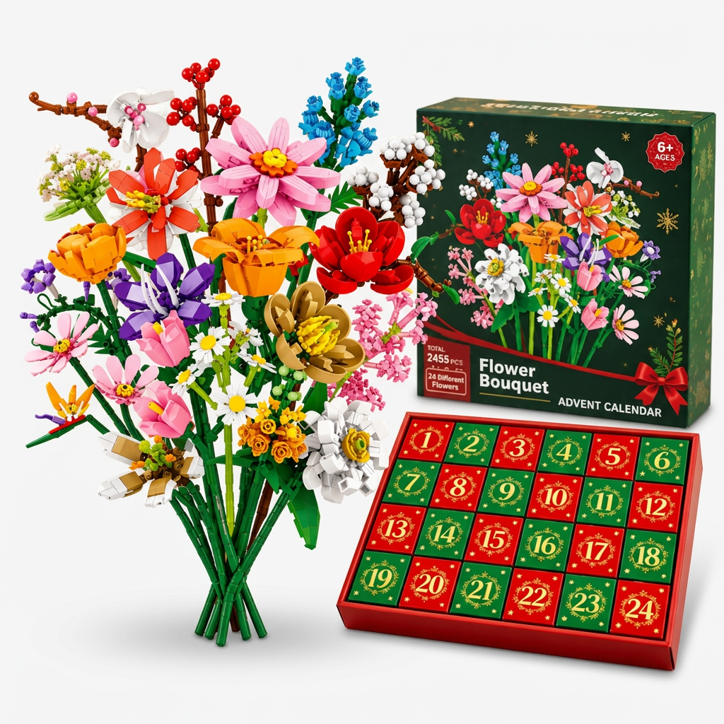 Advent Bloom – 24-Day Flower Building Block Advent Calendar