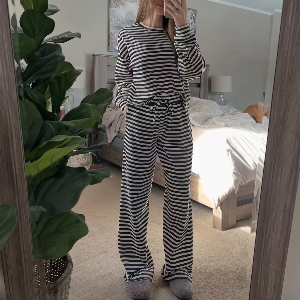 Wearbella – Striped Top And Pants Set