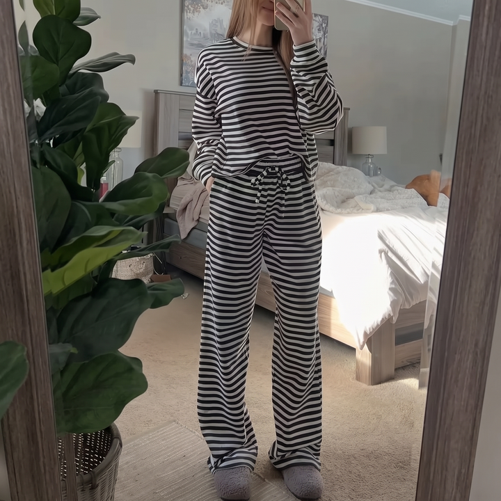 Wearbella – Striped Top And Pants Set