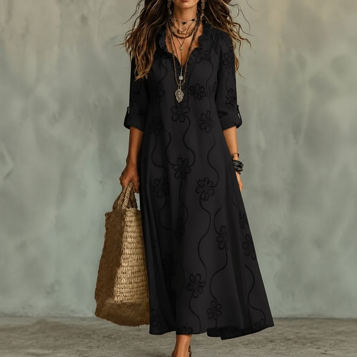 Wearbella – Floral Print Flowy A-Line Midi Dress
