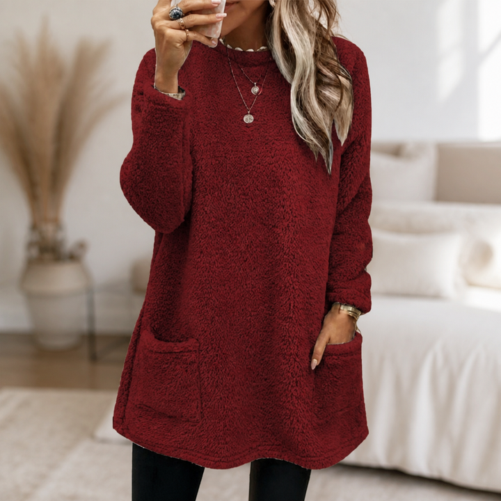 Coreheat – Brushed Fleece-Lined Longline Tunic Top