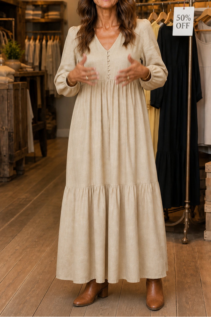 Wearbella – Relaxed V-Neck Flowy Maxi Dress