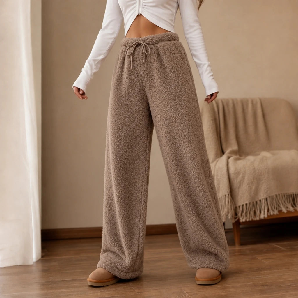 Cozyhaven – Plush Wide-Leg Lounge Pants