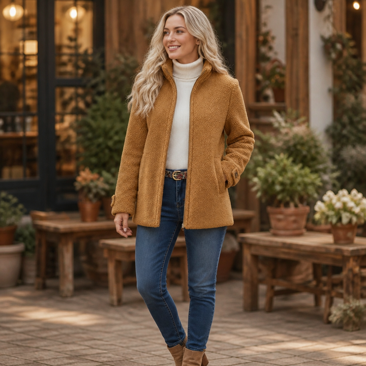 Wrapfield – Sherpa Fleece Stand Collar Zip Jacket