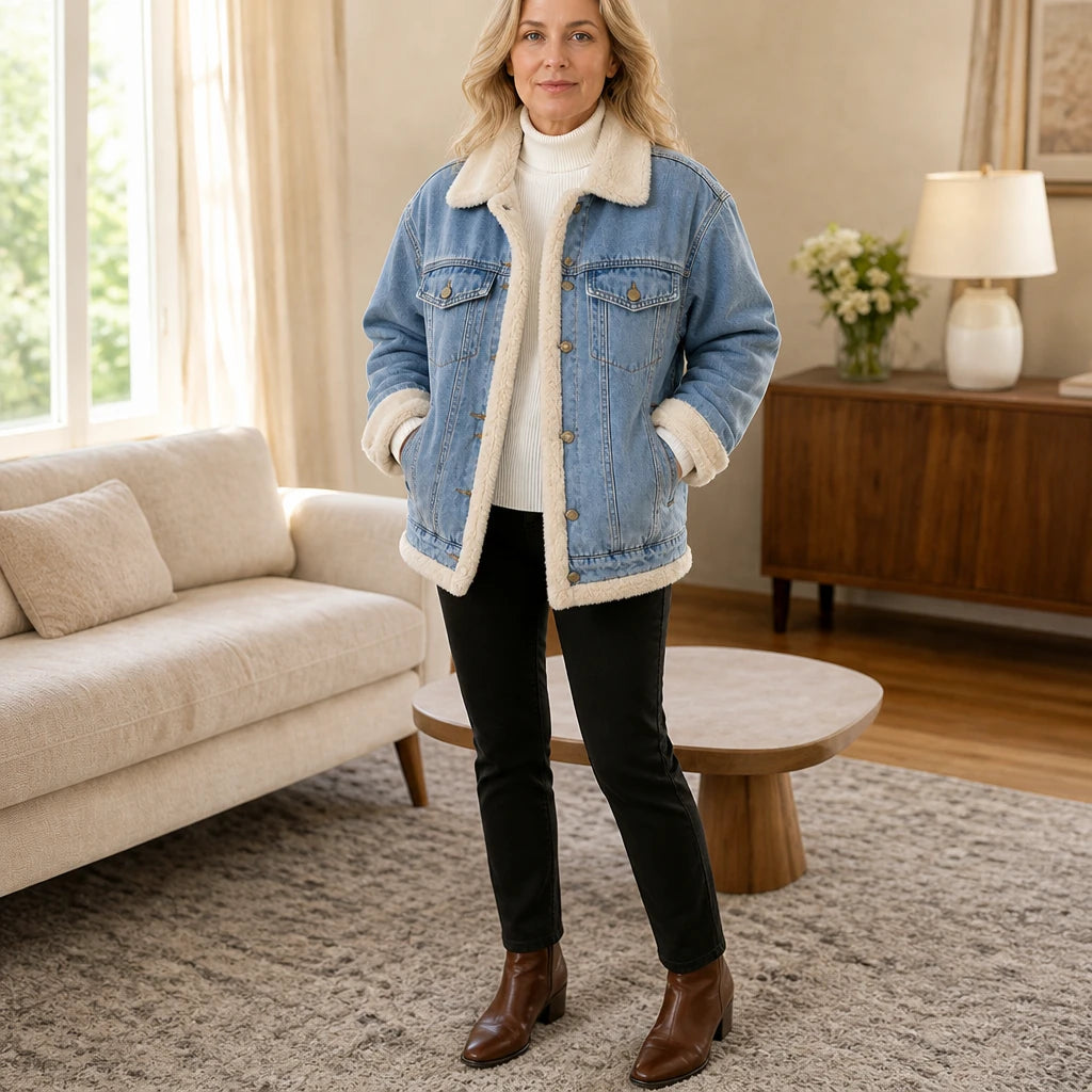 Sherpa Lane – Sherpa-Lined Oversized Denim Jacket
