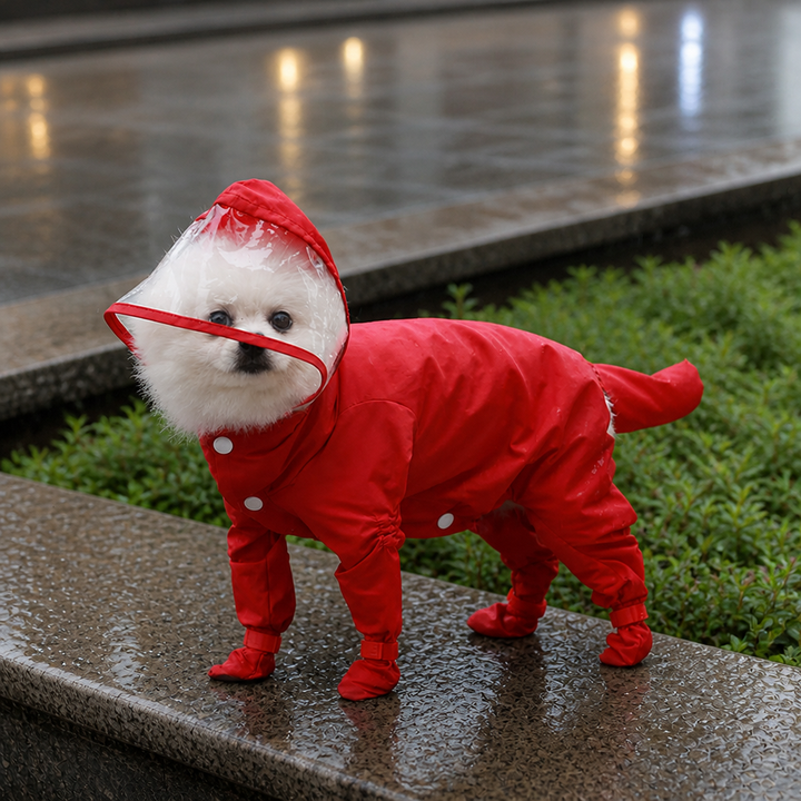 RainPaw – Hooded Four-Leg Dog Rain Suit