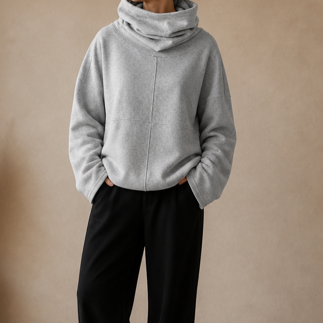Cowlmara – Brushed Cowl-Neck Oversized Pullover