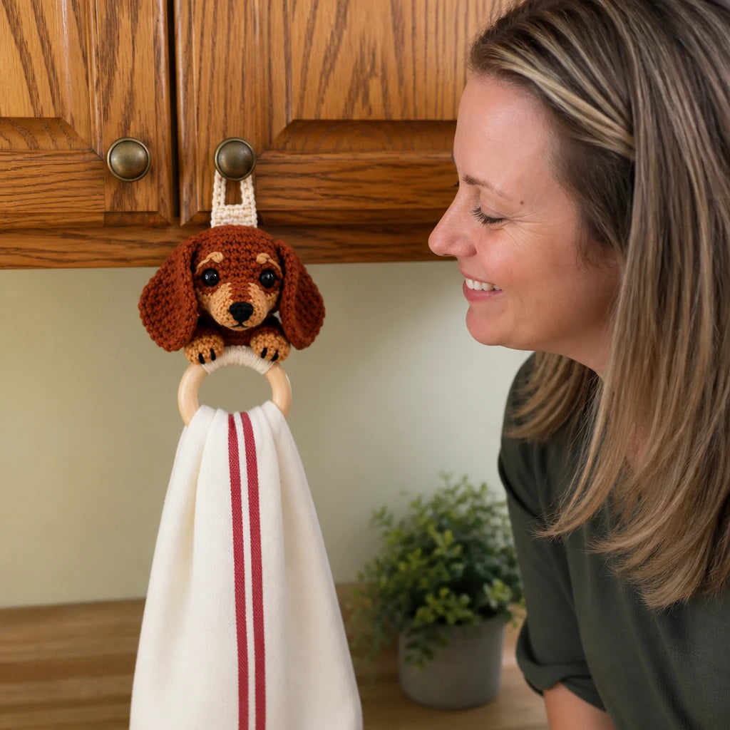 DoxieLoop – Dachshund Crochet Towel Holder Kit