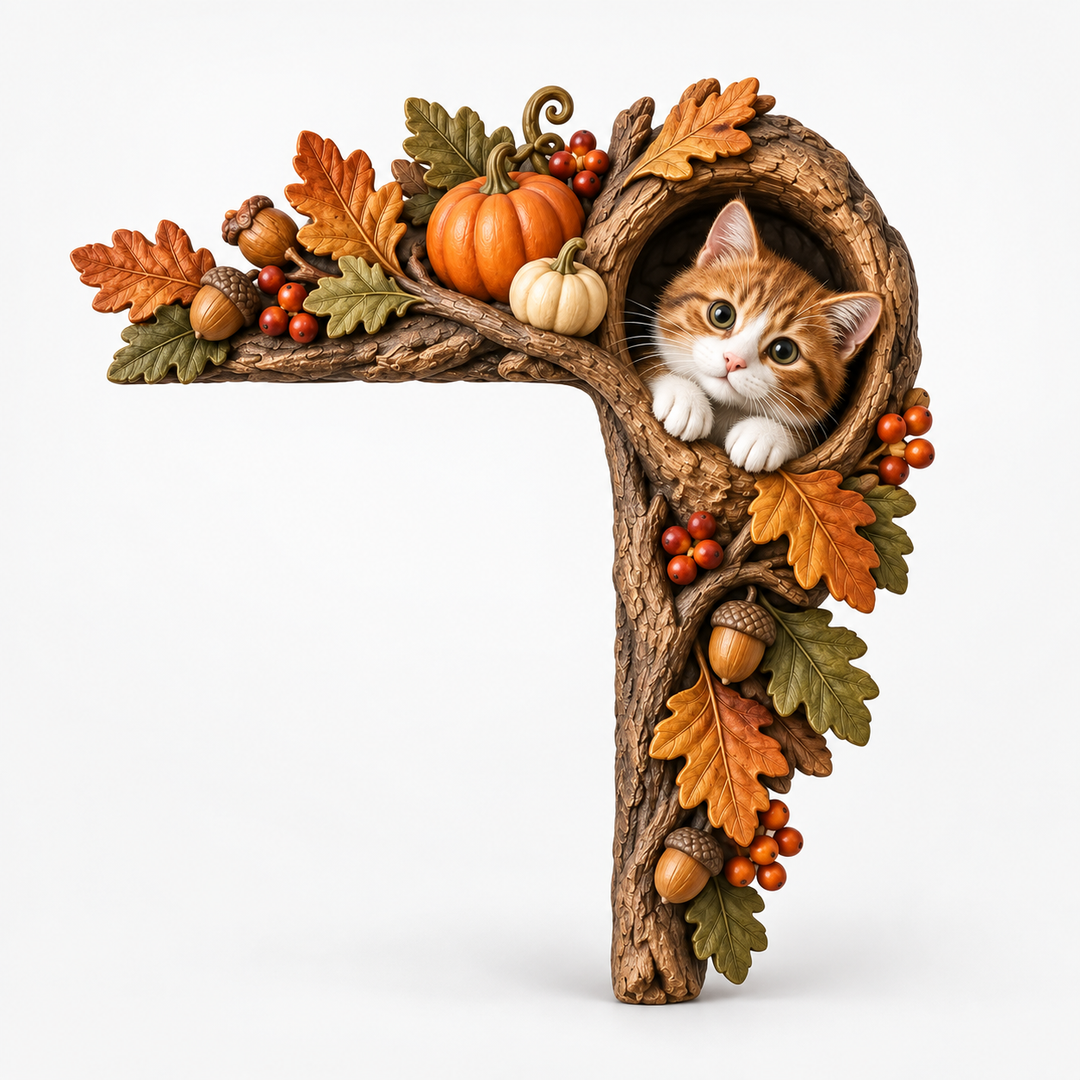 Hollowkin – Kitten In Tree Hollow Fall Door Topper