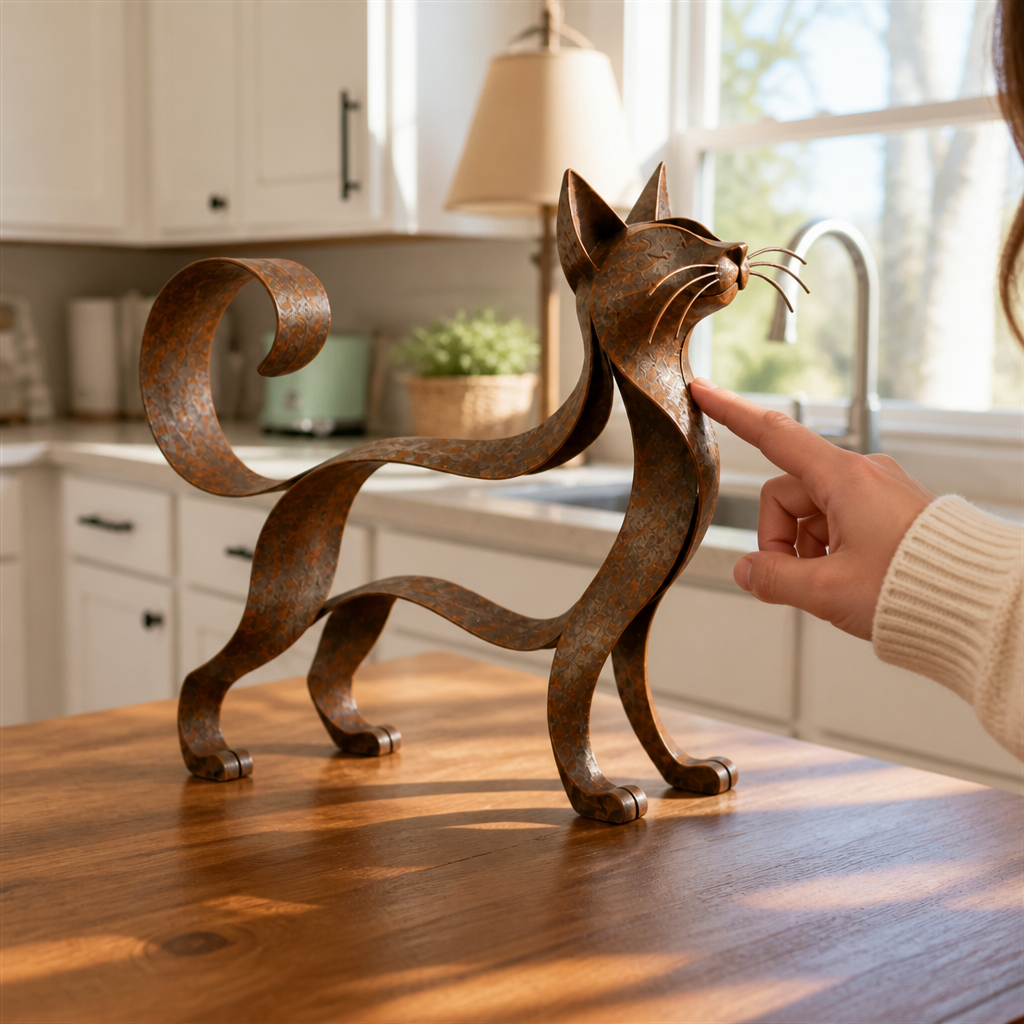 Maine & Muse – Metallic Maine Coon Cat Figurine