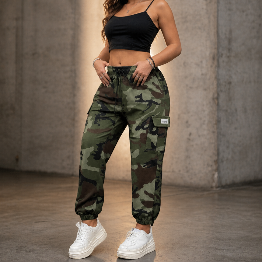 Ease Cargo – High-Waist Stretch Cargo Joggers