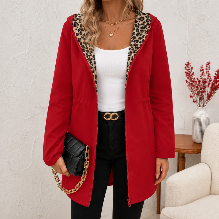 Wearbella – Reversible Leopard Print Hooded Coat