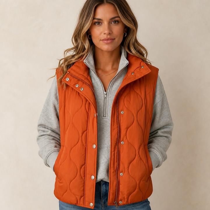 Wavelyn – Wavy Quilted Cropped Vest