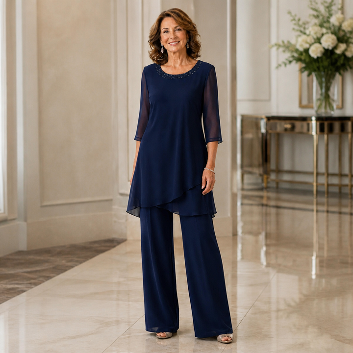 Marchetta – Asymmetric Tunic Wide-Leg Pant Set