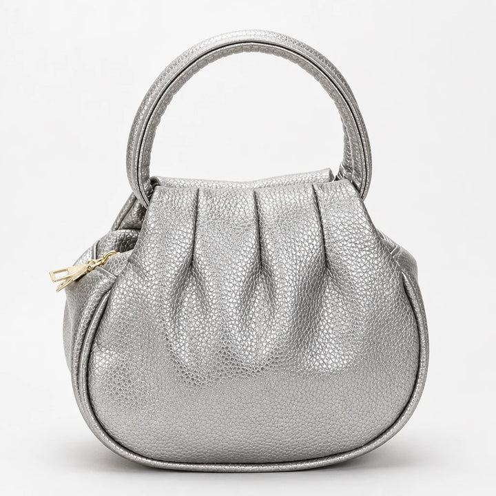 Pleatelle – Pleated Mini Handbag With Round Handles