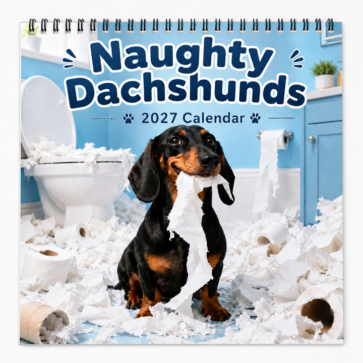 Naughty Dachshunds Dog Wall Calendar