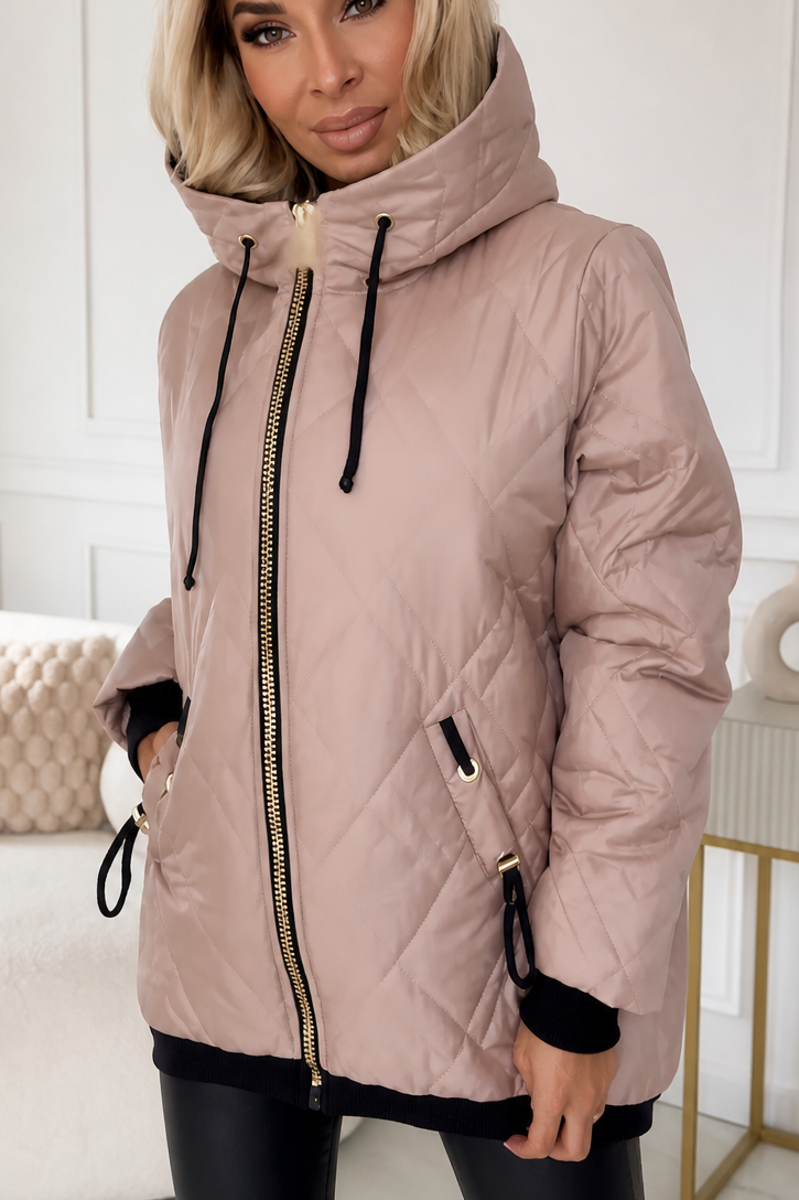 Wearbella – Quilted Hooded Zip-Front Jacket