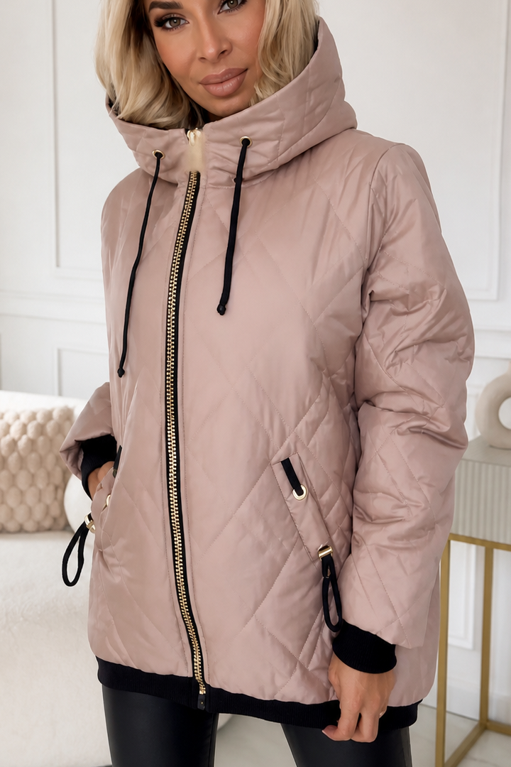 Wearbella – Quilted Hooded Zip-Front Jacket