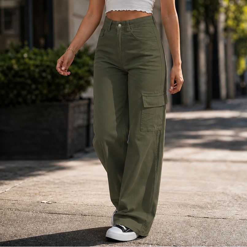 Wearbella – High Waist Wide Leg Cargo Pants