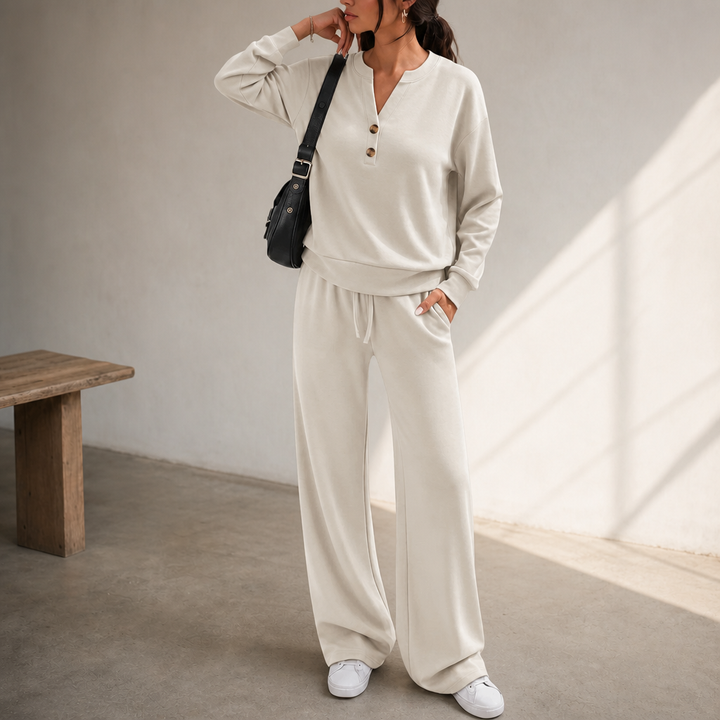 Wearlyn – Henley Wide-Leg Two-Piece Lounge Set